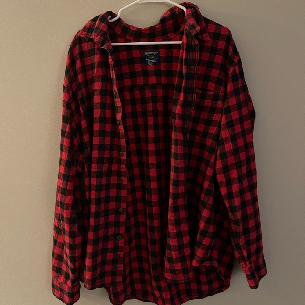 Faded Glory womens 2XL red plaid light flannel